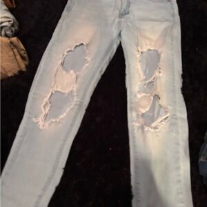 Light Blue Boyfriend Distressed Jeans